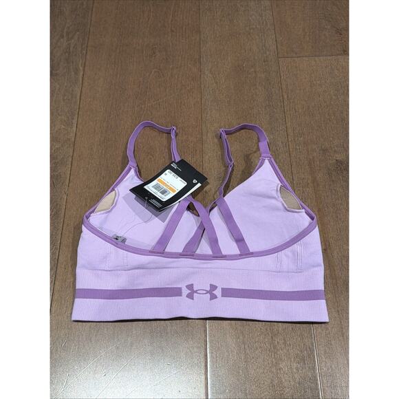 Under Armour Women’s Seamless Low Long Sports Bra Purple Size Small Brand New - Picture 4 of 5